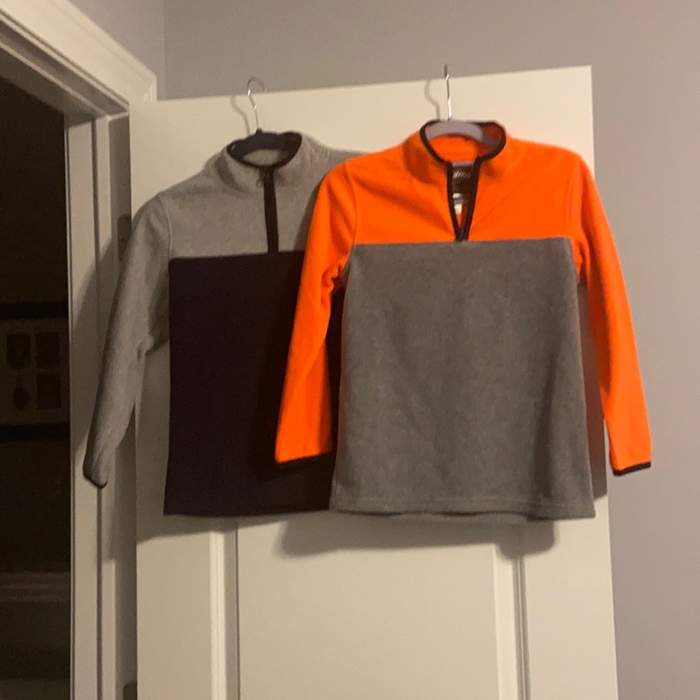 Lot of 2 Oshkosh size 10 polar fleece half zip sweatshirts